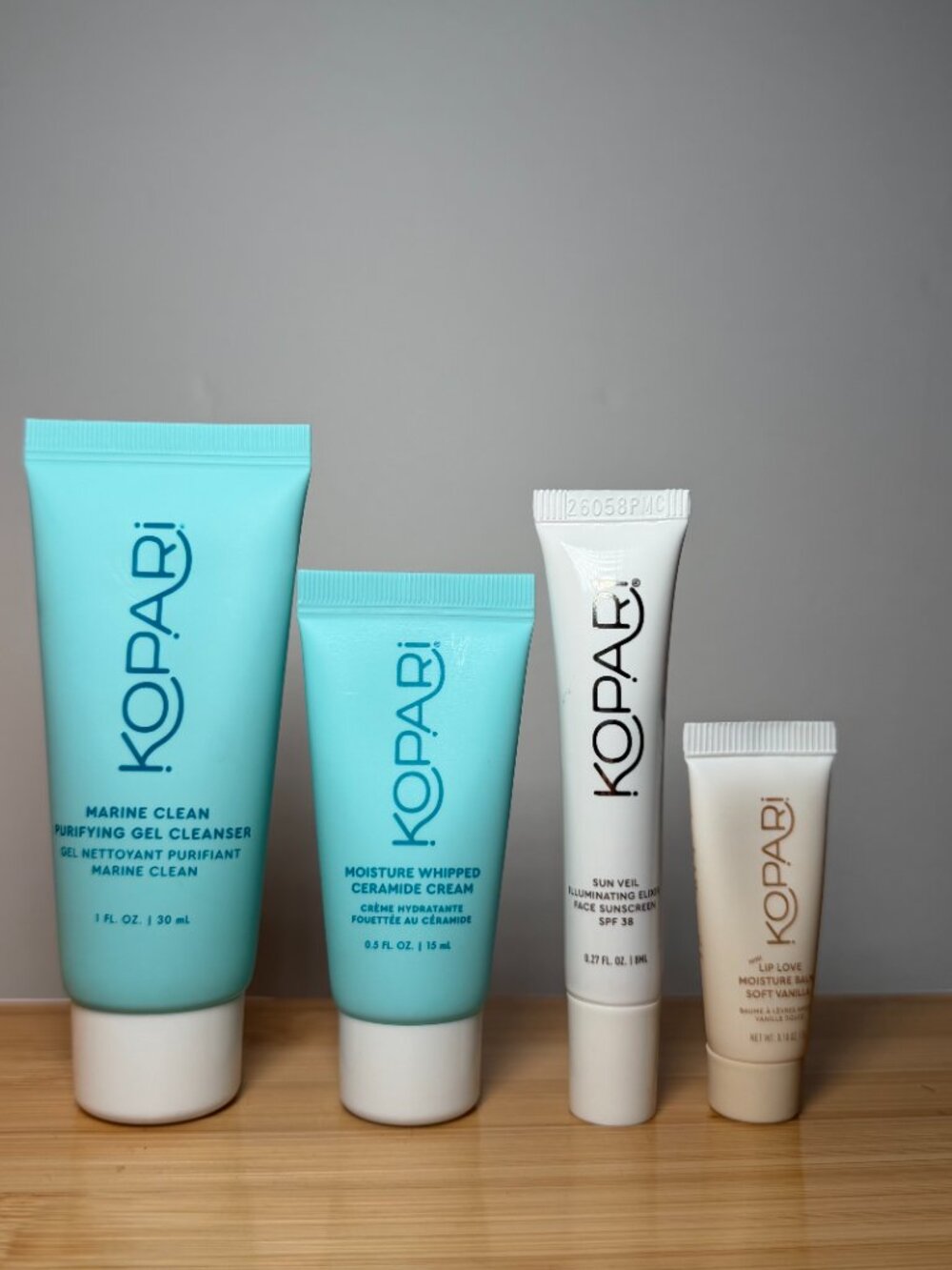 Kopari Skincare Mini Travel Set Bundle Marine Clean Cleanser Ceramide Cream SPF